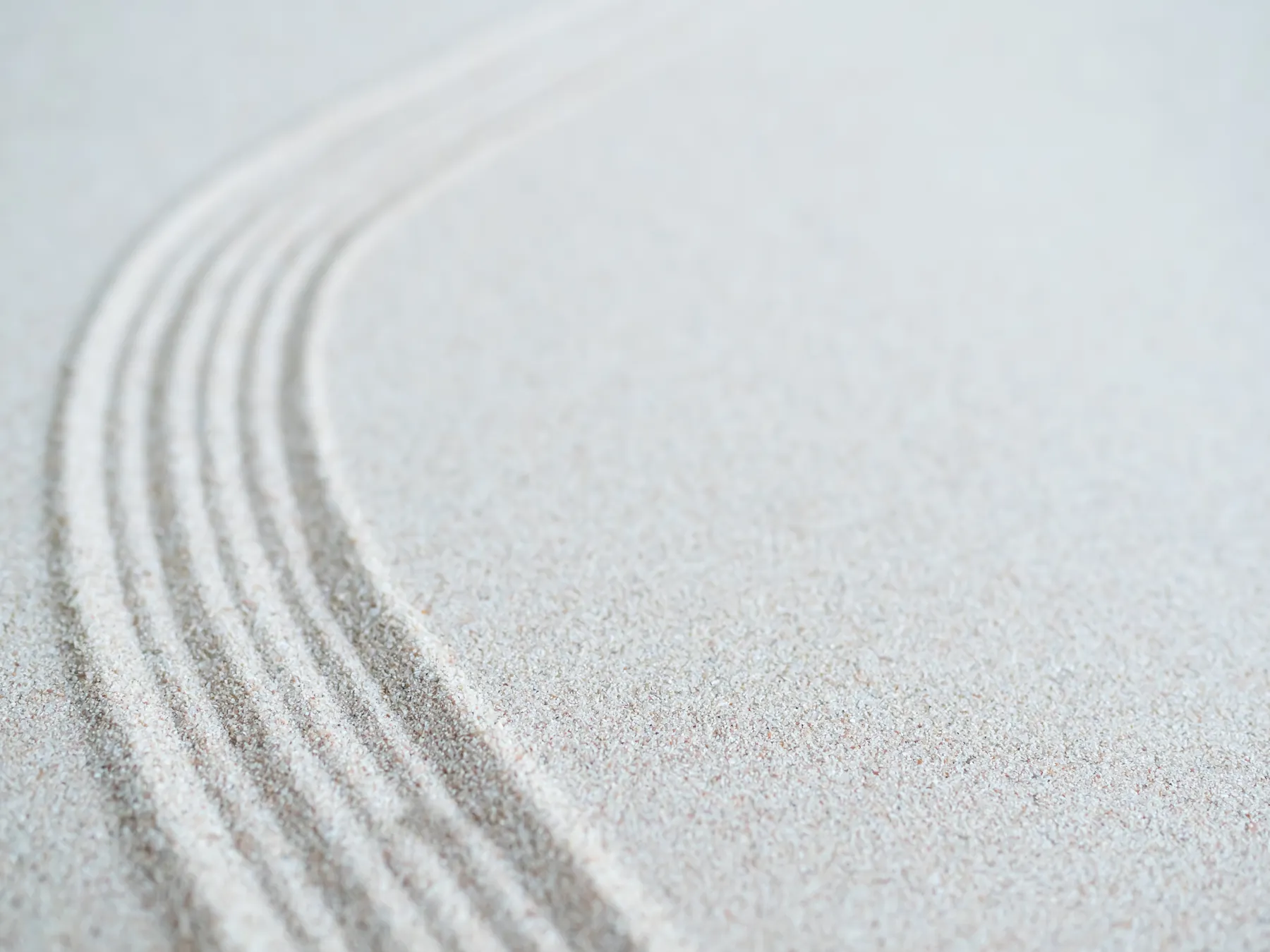 A precise curved line drawn through pale sand